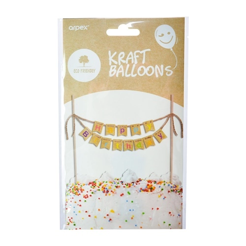 Topper girlanda ozdoby na tort kolorowy napis Happy Birthday dekoracje urodzinowe